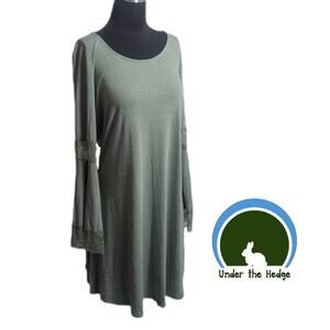 Kate Kasin Green Lace Bell Sleeve Tunic Dress Medium woodland fairy whimsigoth